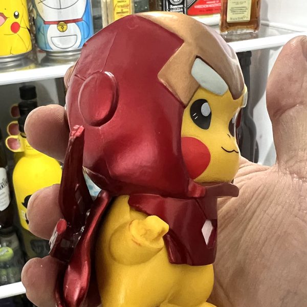 Pok é mon Iron Man Pikachu refrigerator sticker cute and creative magnetic suction 3D anime cartoon refrigerator decoration sticker - Image 3