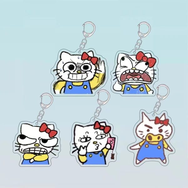 Anime game peripheral HelloKitty crazy daily acrylic keychain, give away backpack pendant to girlfriends and friends