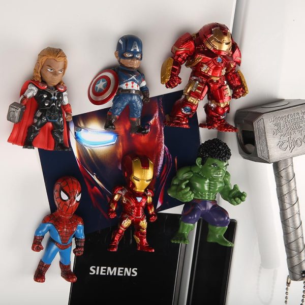 Avengers: Three Dimensional Magnetic Marvel Character Refrigerator Sticks 6 Pack Iron Man Spider Man Thor Hulk