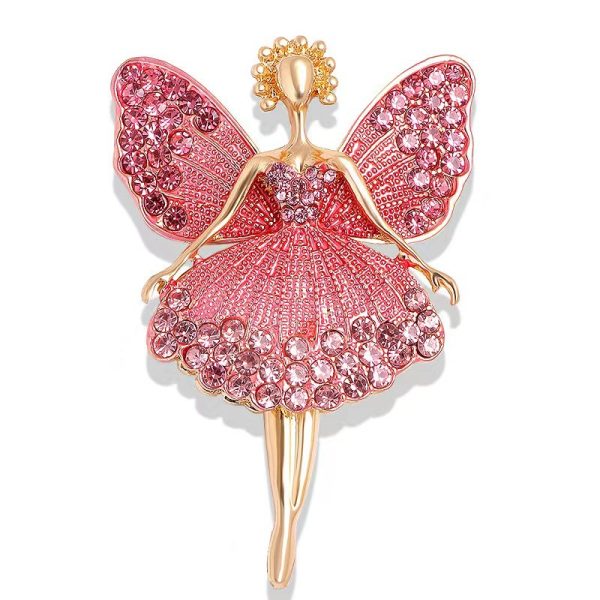 Diamond studded ballet girl brooch, female niche high-end feeling brooch DIY high-end suit chest flower - Image 4