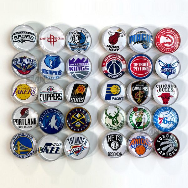 NBA Magnetic Refrigerator Sticks Basketball Team Badge Boyfriend Gift James Commemorative Kobe Logo Strong Magnetic Crystal - 图片 3