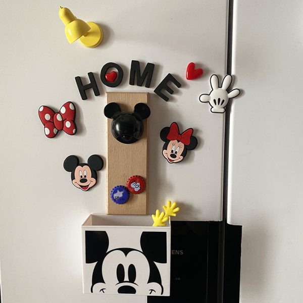 Mickey Creative Refrigerator with Magnetic Bottle Opener Cute Cartoon Mickey Mouse Storage Box Creative Magnetic Decoration