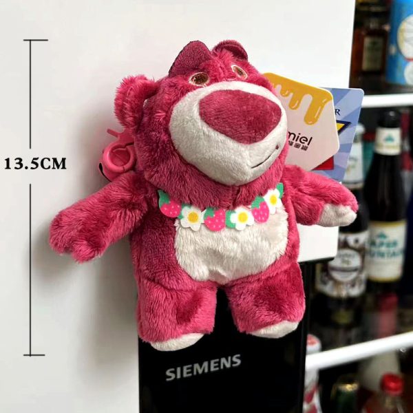 Cute cartoon plush magnetic suction strawberry bear refrigerator sticker pendant home desk lamp magnetic decoration entrance door magnet sticker - Image 3