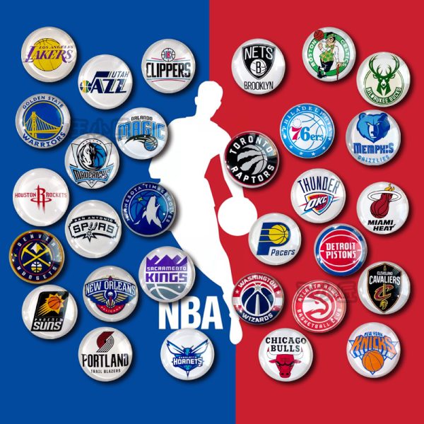 NBA Magnetic Refrigerator Sticks Basketball Team Badge Boyfriend Gift James Commemorative Kobe Logo Strong Magnetic Crystal