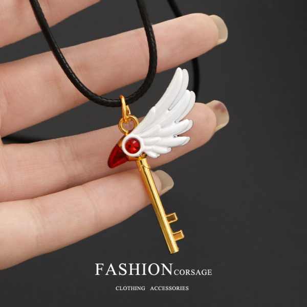 Versatile Sakura necklace, bird head staff, shapeshifter, magic wand pendant, keychain pendant, alloy jewelry, cartoon brooch - 图片 2