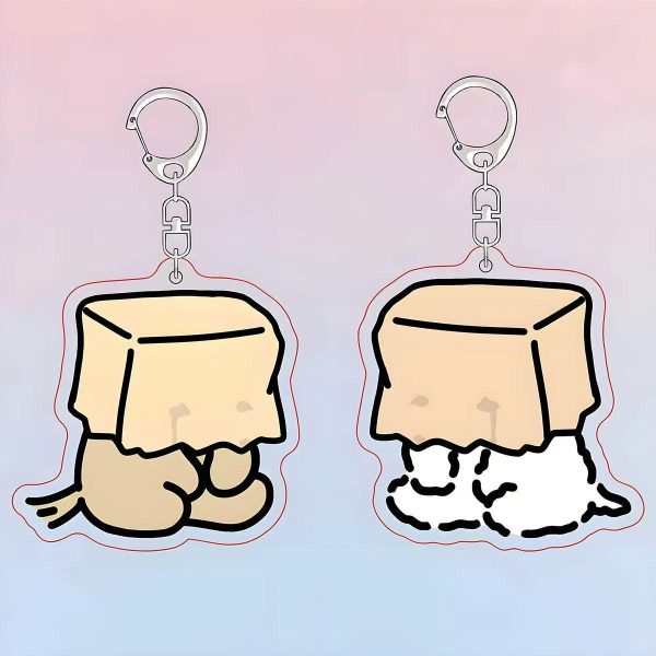 Line puppy secretly sad keychain ins niche couple best friend acrylic cartoon cute backpack pendant