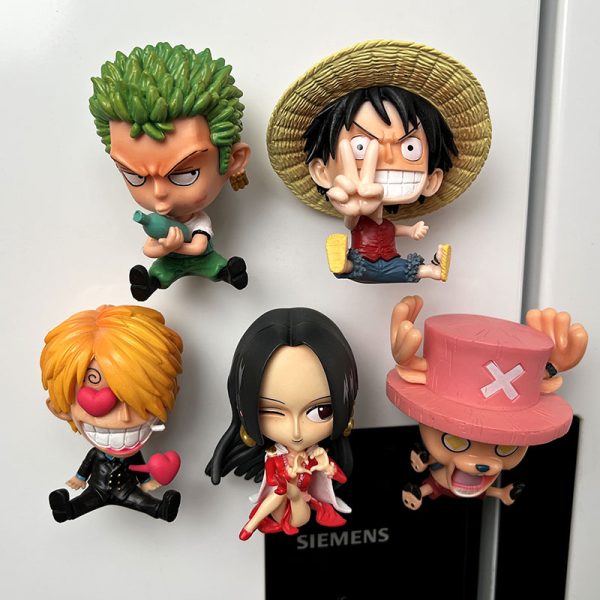 Anime One Piece Cartoon Magnetic Refrigerator Sticker Luffy Qiaoba New House Hole Board Decoration Sticker Solon Home Decoration - 图片 3