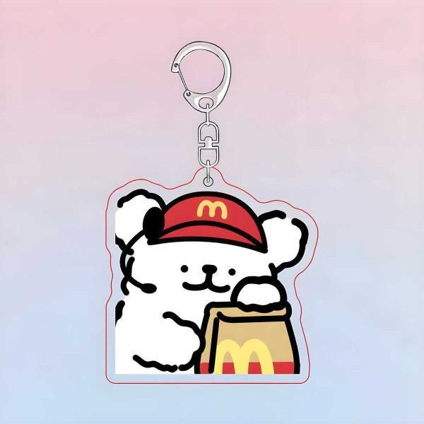 McDonald's Marzis Dog Chick Hair Keychain Couple Girlfriend Cartoon Student Cute Backpack Pendant - 图片 3