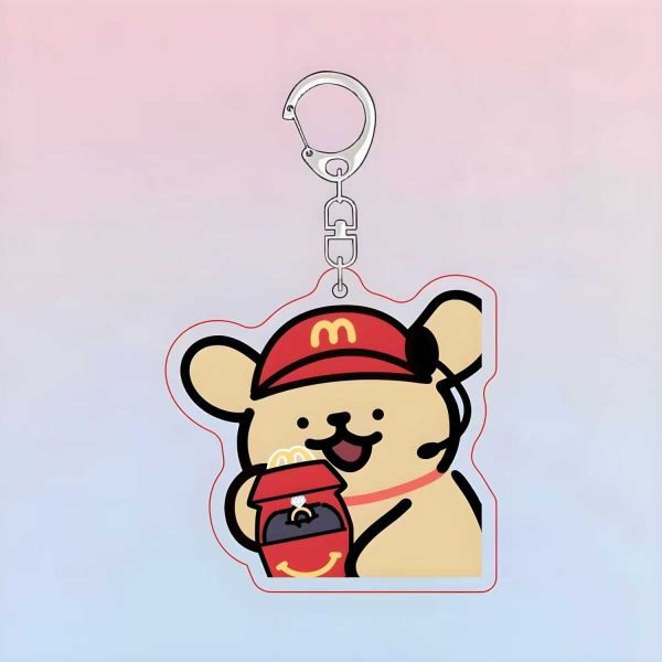 McDonald's Marzis Dog Chick Hair Keychain Couple Girlfriend Cartoon Student Cute Backpack Pendant - Image 2