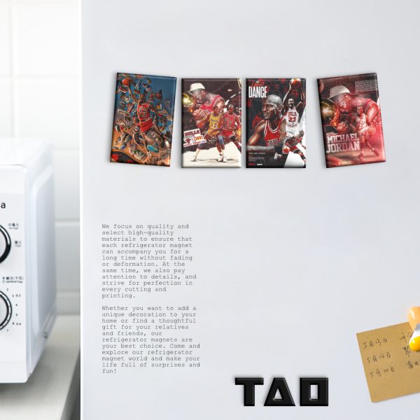 Michael Jordan Creative Refrigerator Sticker Magnet Original Character Design Star Surrounding Customizable - 图片 5