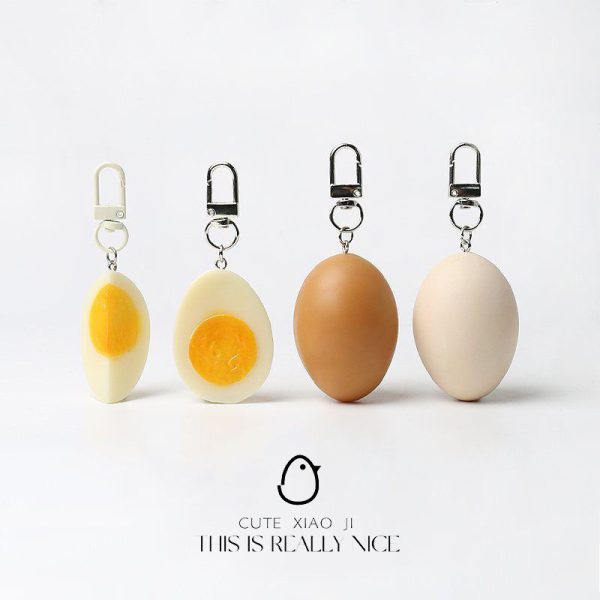 Bizarre simulation half cut egg keychain original design pendant bag accessories niche hanging accessories fun accessories - 图片 5