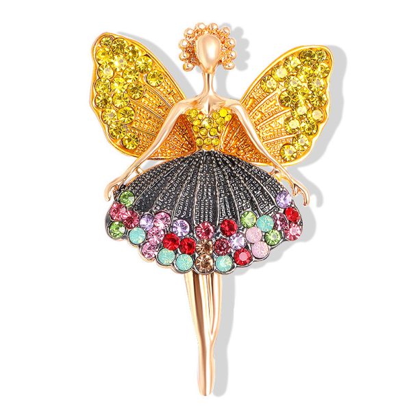 Diamond studded ballet girl brooch, female niche high-end feeling brooch DIY high-end suit chest flower - 图片 5