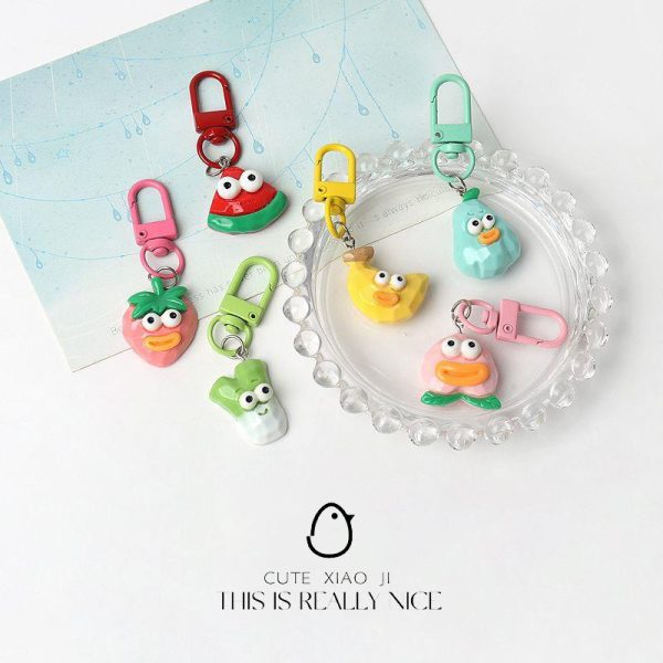 Super cute and small simulation banana fruit keychain pendant bag small pendant mini creative funny accessory - Image 5