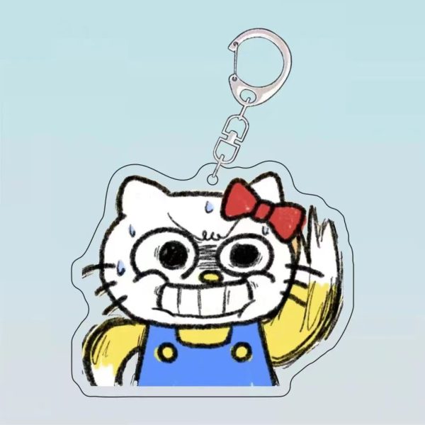 Anime game peripheral HelloKitty crazy daily acrylic keychain, give away backpack pendant to girlfriends and friends - Image 2