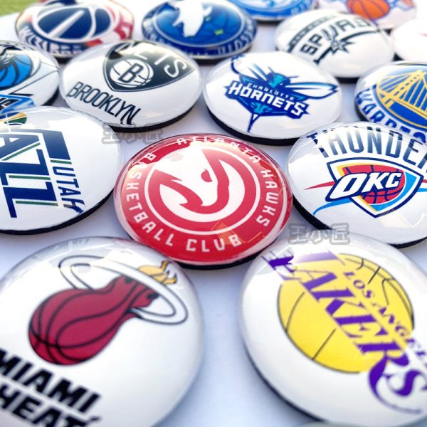 NBA Magnetic Refrigerator Sticks Basketball Team Badge Boyfriend Gift James Commemorative Kobe Logo Strong Magnetic Crystal - 图片 4