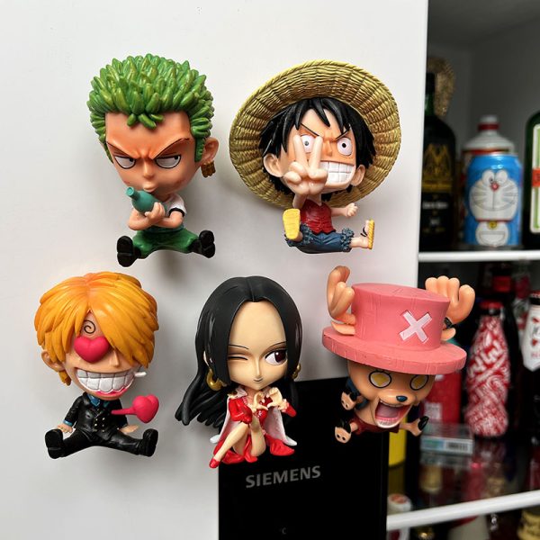 Anime One Piece Cartoon Magnetic Refrigerator Sticker Luffy Qiaoba New House Hole Board Decoration Sticker Solon Home Decoration