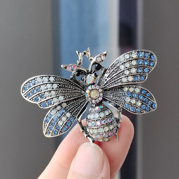 Exquisite insect fashion honey brooch, women's niche high-end sense, DIY diamond inlaid suit accessories - Image 2