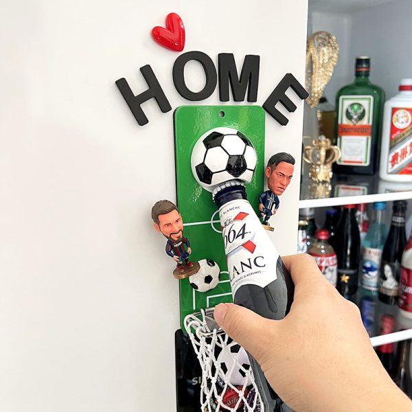 2022 Qatar World Cup football bottle opener Messi Cristiano Ronaldo magnetic refrigerator sticker wall mounted beer bottle opener