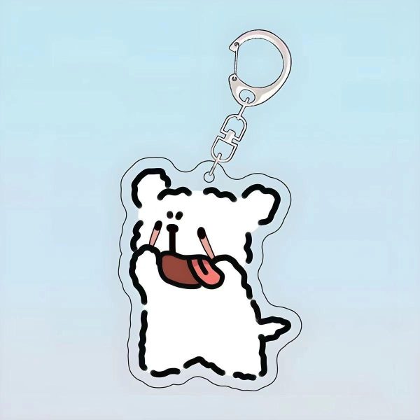 Marzis Xiu Line Puppy Acrylic Keychain Bag Pendant Cute Couple Pendant Niche Commemorative Funny - 图片 2