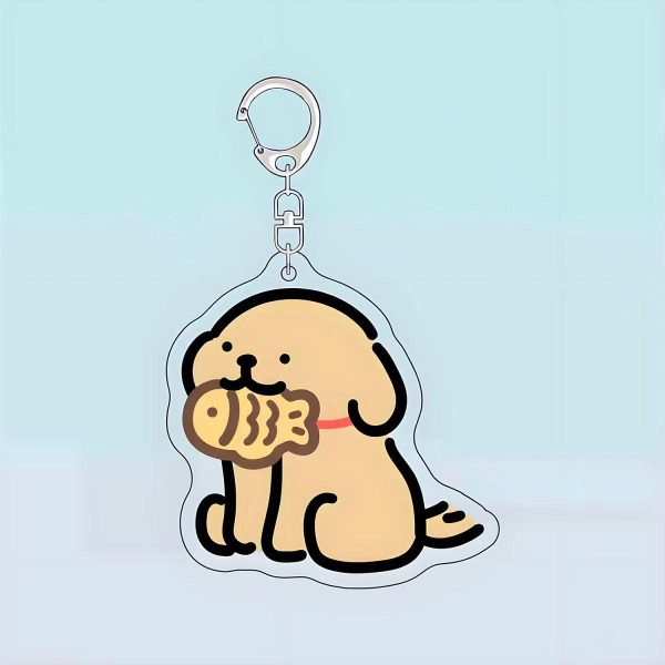 Line puppy keychain ins niche couple pendant bag double pendant gift cute acrylic best friend - 图片 2