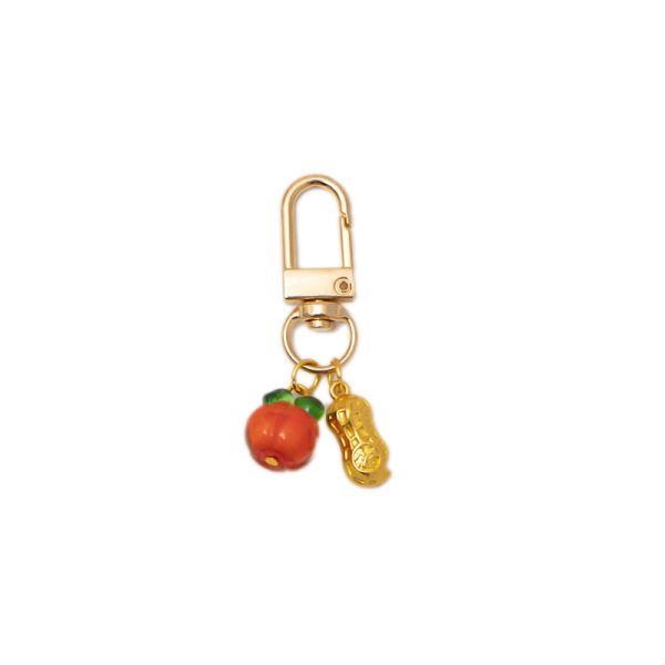 Personalized auspicious persimmon exquisite keychain, niche cute pendant, girl's everything goes well, good things happen, peanuts and accessories - 图片 5