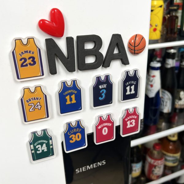 NBA basketball refrigerator sticker bottle opener magnetic suction James Kobe McGrady jersey wall mounted beer screwdriver ball jersey - 图片 4