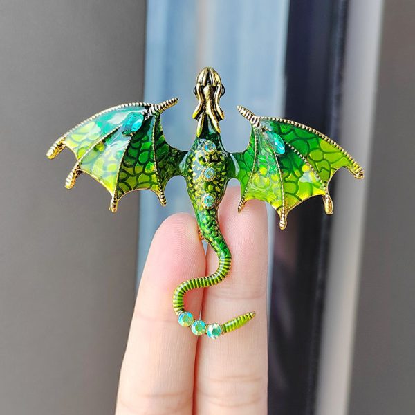 2025 popular retro dragon shaped brooch, women's cartoon high-end feeling brooch DIY elegant temperament personality exaggerated chest flower - Image 4