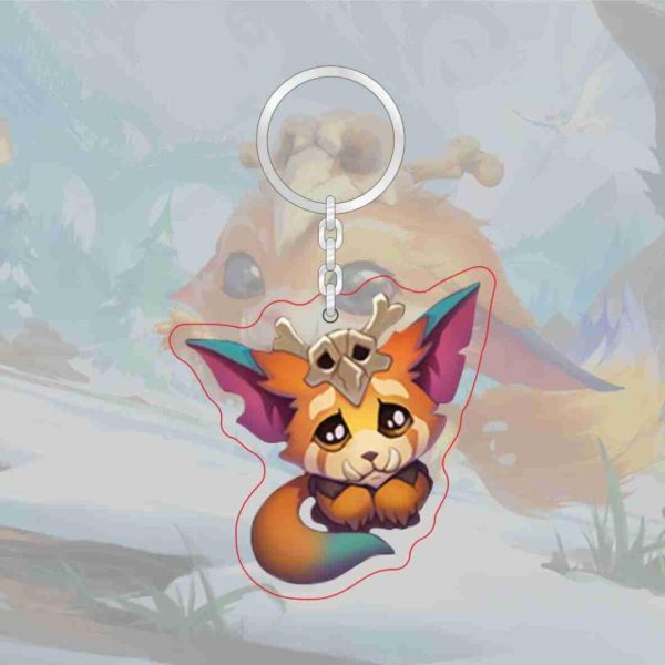 C parody LOL emoji acrylic transparent keychain League of Legends level 7 achievement logo Jinx pendant - Image 4