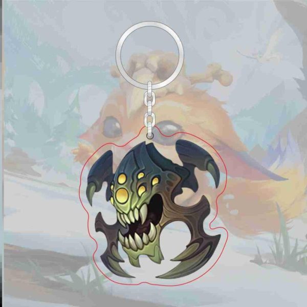 C parody LOL emoji acrylic transparent keychain League of Legends level 7 achievement logo Jinx pendant - Image 7