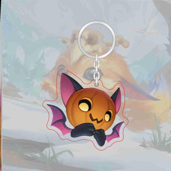 C parody LOL emoji acrylic transparent keychain League of Legends level 7 achievement logo Jinx pendant - Image 8