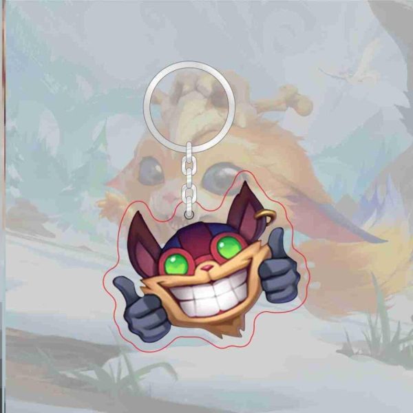 C parody LOL emoji acrylic transparent keychain League of Legends level 7 achievement logo Jinx pendant - 图片 10