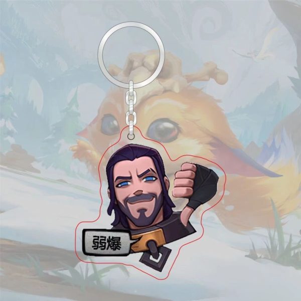 Spoof LOL emoji acrylic keychain League of Legends level 7 achievement logo Jinx pendant Aso dog tag - 图片 4