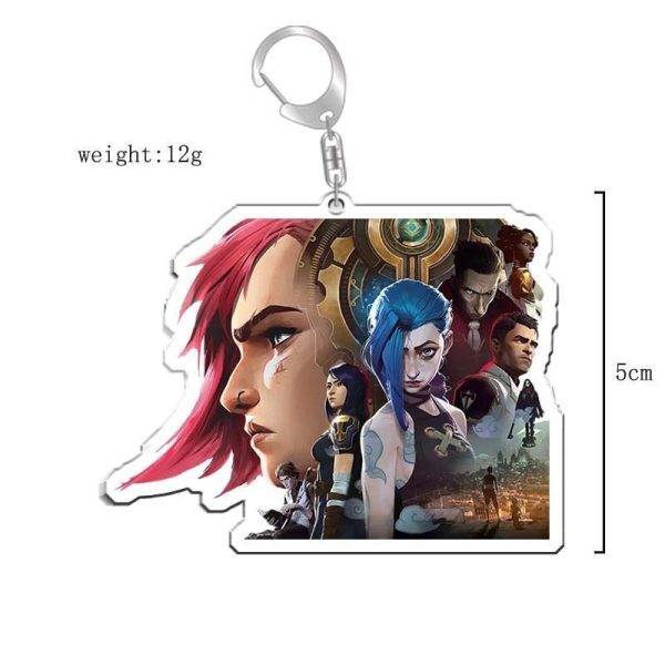 League of Legends Twin Cities Battle Surrounding Keychains: Asoman King Sword Saint Jess Acrylic Keychain