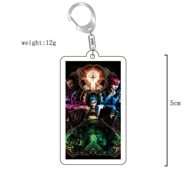 League of Legends Twin Cities Battle Surrounding Keychains: Asoman King Sword Saint Jess Acrylic Keychain - 图片 3