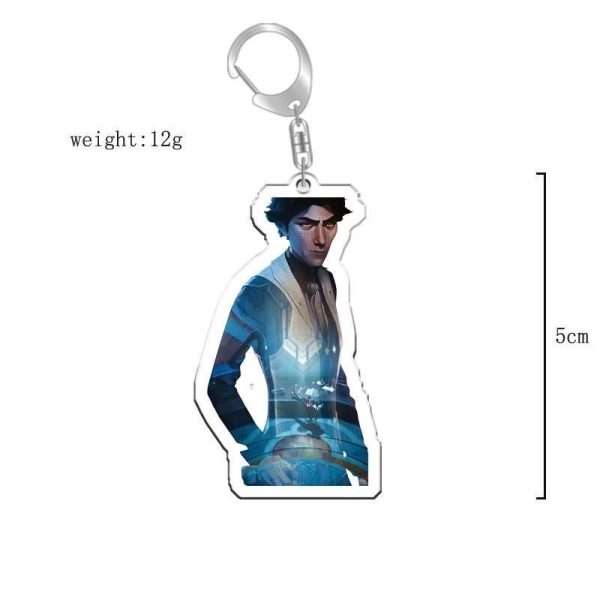 League of Legends Twin Cities Battle Surrounding Keychains: Asoman King Sword Saint Jess Acrylic Keychain - Image 4