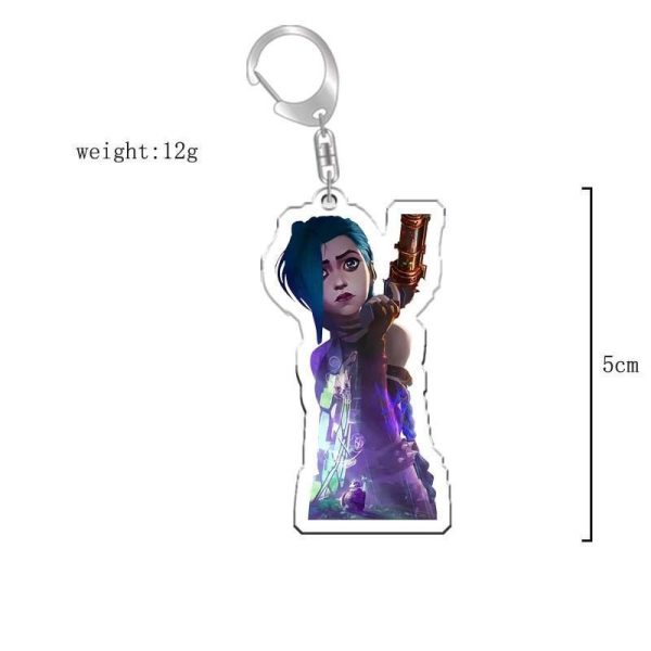 League of Legends Twin Cities Battle Surrounding Keychains: Asoman King Sword Saint Jess Acrylic Keychain - Image 5