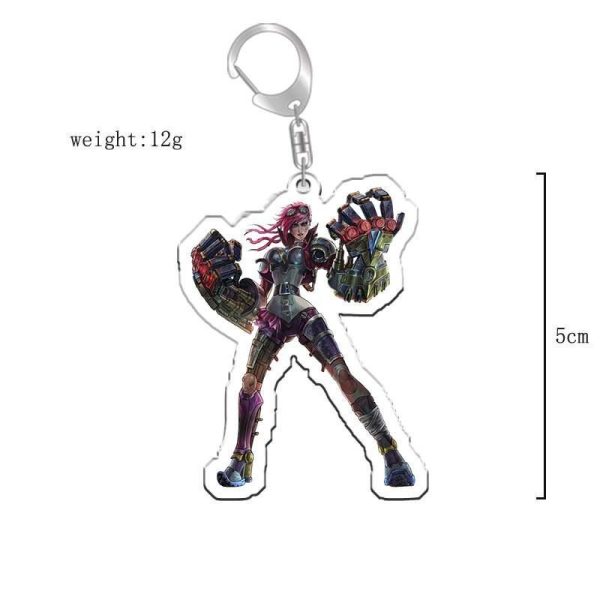 League of Legends Twin Cities Battle Surrounding Keychains: Asoman King Sword Saint Jess Acrylic Keychain - Image 8