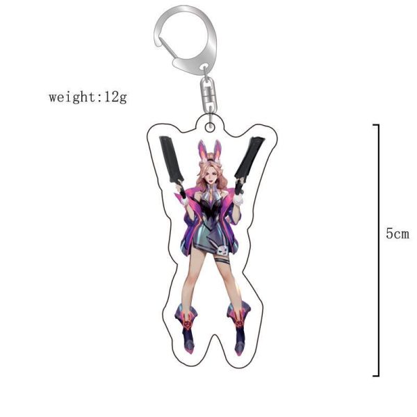 League of Legends Twin Cities Battle Surrounding Keychains: Asoman King Sword Saint Jess Acrylic Keychain - 图片 9