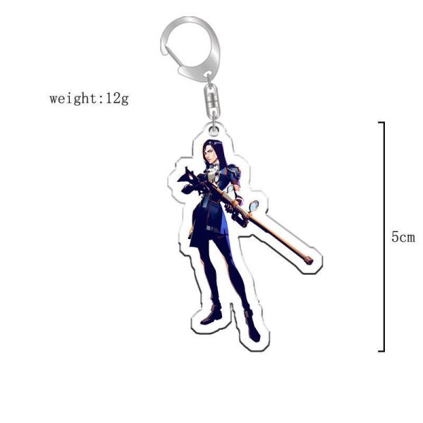 League of Legends Twin Cities Battle Surrounding Keychains: Asoman King Sword Saint Jess Acrylic Keychain - Image 10