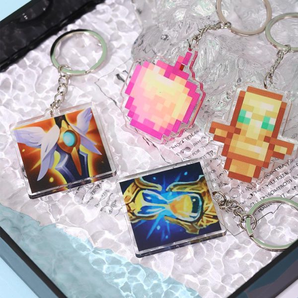 LOL League of Legends Equipment Keychain Transparent King's Name Knife Gold Body Undead Totem Resurrection Armor Life Saving Pendant