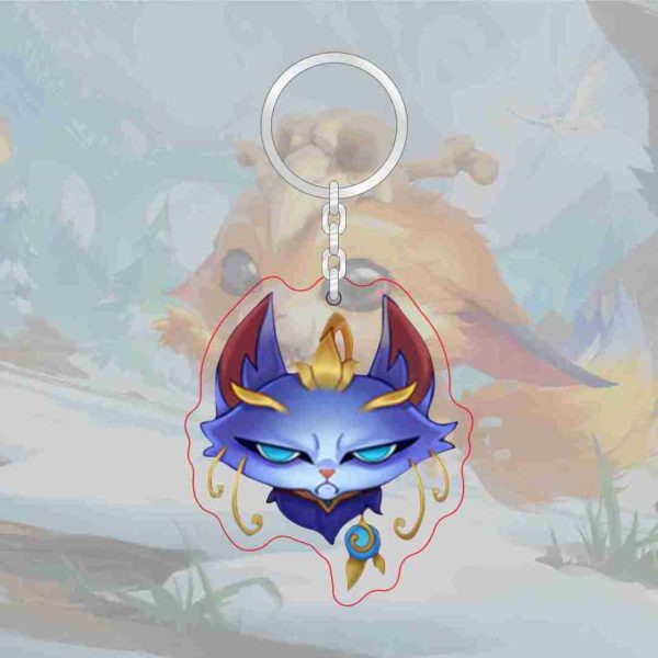 B-type spoof LOL emoji acrylic transparent keychain League of Legends level 7 achievement logo Jinx pendant