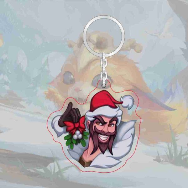 B-type spoof LOL emoji acrylic transparent keychain League of Legends level 7 achievement logo Jinx pendant - Image 7