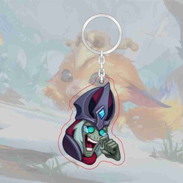 B-type spoof LOL emoji acrylic transparent keychain League of Legends level 7 achievement logo Jinx pendant - 图片 8