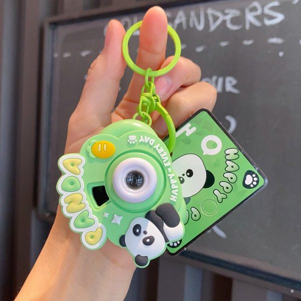 Original cute China-Chic Panda projection camera doll key chain pendant cartoon schoolbag pendant key gift