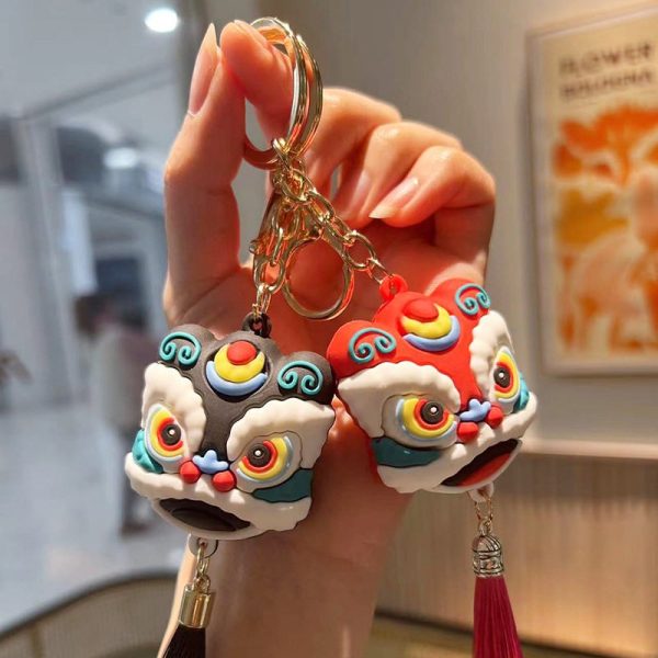 China-Chic Awakening Lion Key Chain Chinese Style Lion Dance Pendant Car Key Chain Bag Small Pendant Couple Gift in the the Year of the Loong - 图片 2