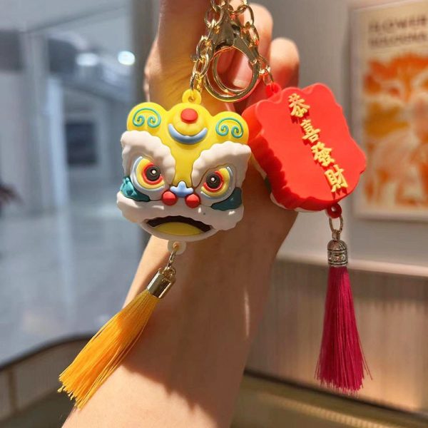 China-Chic Awakening Lion Key Chain Chinese Style Lion Dance Pendant Car Key Chain Bag Small Pendant Couple Gift in the the Year of the Loong - 图片 4