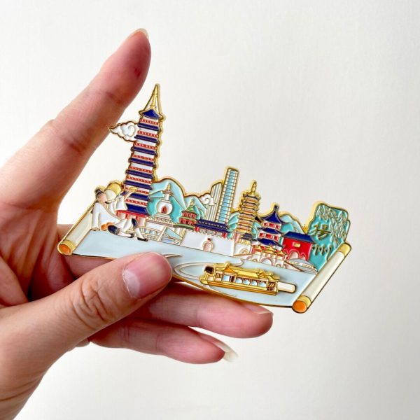 Jiangsu Yangzhou Landmark Building Metal Cultural and Creative Refrigerator Sticker Removable Refrigerator Sticker 3D Relief Tourist Souvenir · Yangzhou, Jiangsu - Image 5