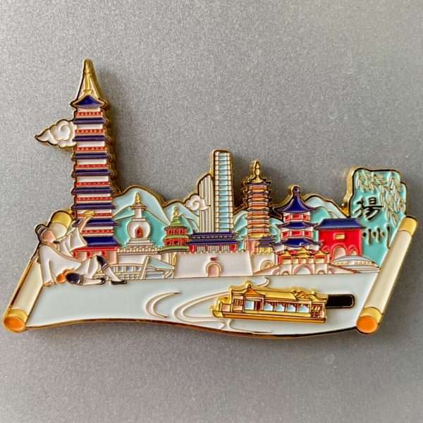 Jiangsu Yangzhou Landmark Building Metal Cultural and Creative Refrigerator Sticker Removable Refrigerator Sticker 3D Relief Tourist Souvenir · Yangzhou, Jiangsu - 图片 6