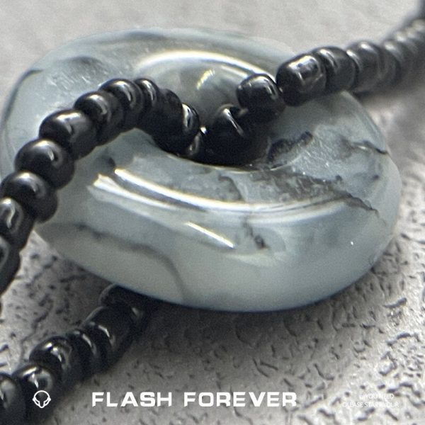 FLASHFOREVER New Chinese Ink Style Safe Buckle Necklace for Men and Women in Summer, Small and Premium Clavicle Chain - 图片 5