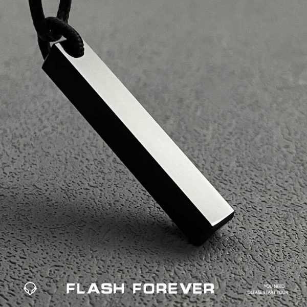 FLASHFOREVER Personalized Three Dimensional Rectangular Obsidian Necklace for Male and Female Students, Simple, Small, and High End Pendant - Image 4